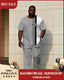 Men's Big & Tall White & Grey Colorblock Short-sleeved T-shirt Trousers Set