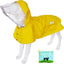 Adjustable Yellow Dog Raincoat Poncho Hoodie Waterproof Pet Rain Jacket Reflective High Logo Decoration Leash Hole Travel Work