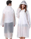 Waterproof EVA Raincoat Poncho for Adults Reusable Windproof Emergency Rainwear Hood Drawstring One Pocket Rainwear Men Women