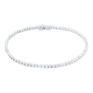18ct White Gold 2cttw Line Bracelet