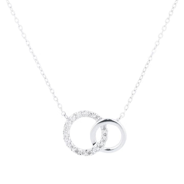 9ct White Gold 0.05cttw Diamond Circle Necklace