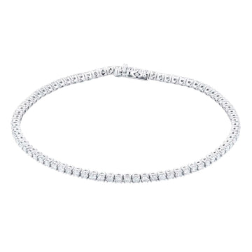 9ct White Gold 2.00cttw 7_ Diamond Line Bracelet