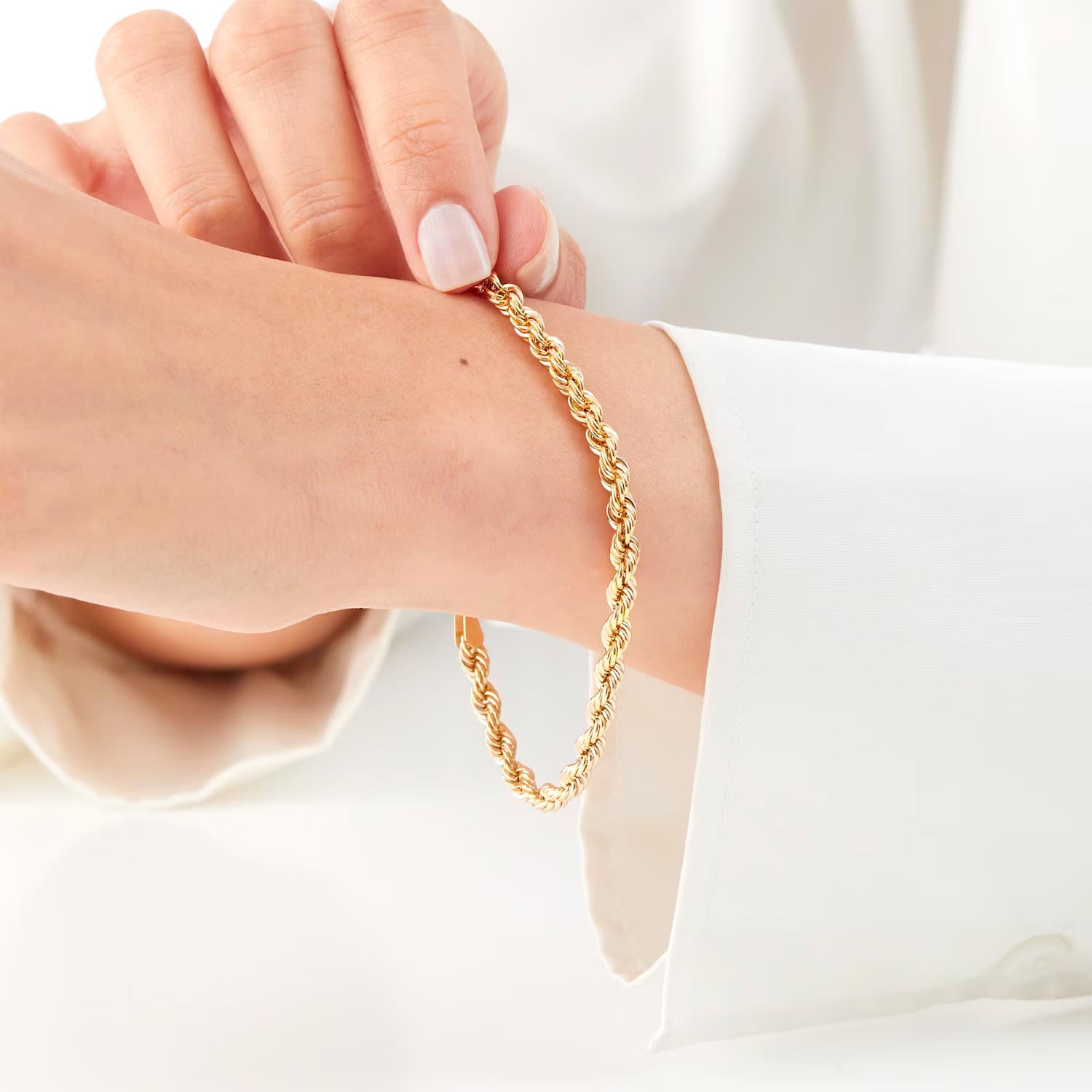 9ct Yellow Gold Rope Chain Bracelet