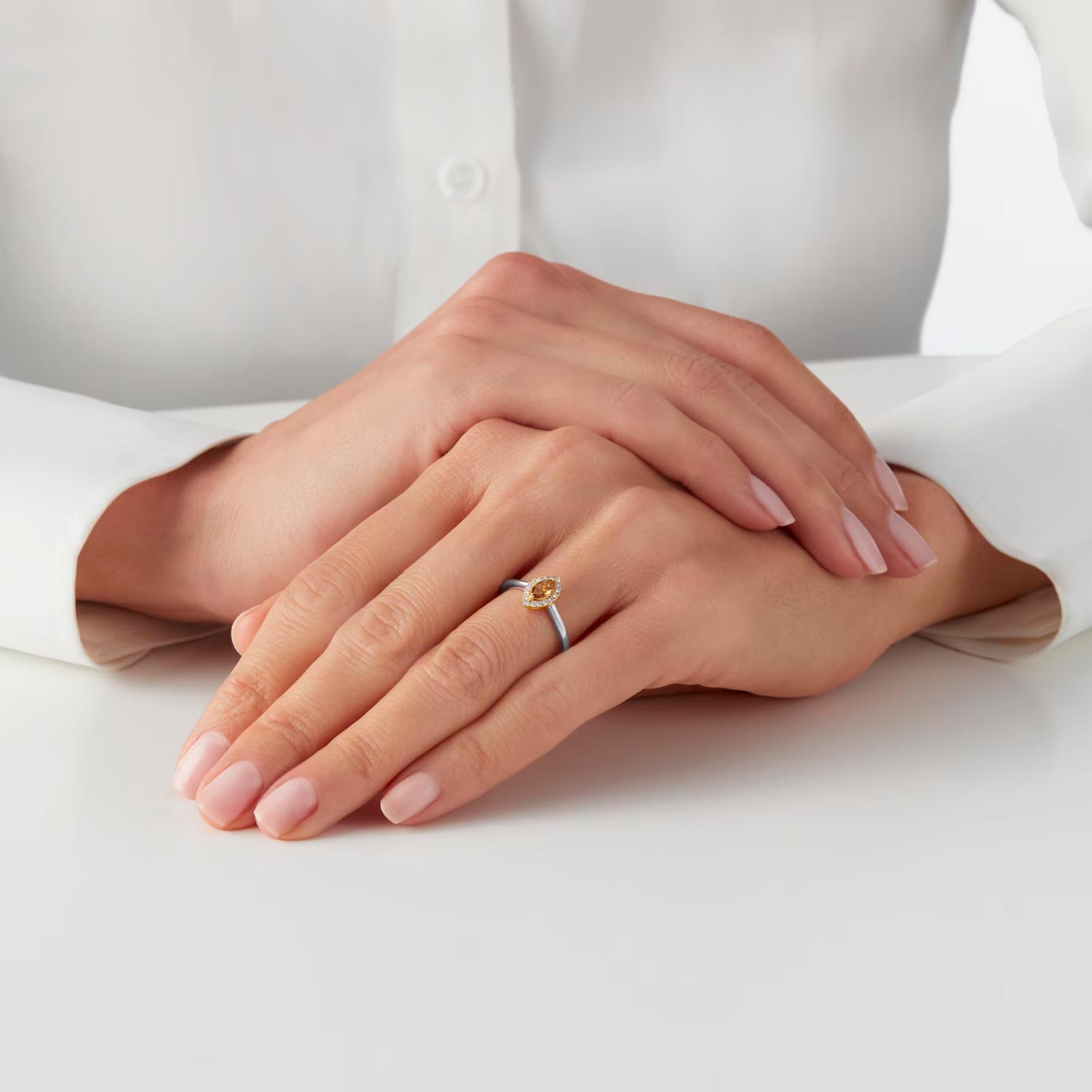 Platinum 0.32cttw Marquise Cut Diamond Ring