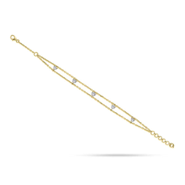 Dangling Heart Diamond Bracelet