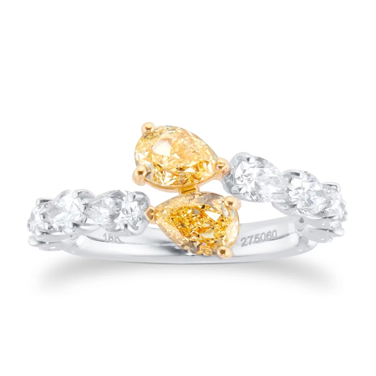 18ct Yellow & White Pear Cut Diamond Ring