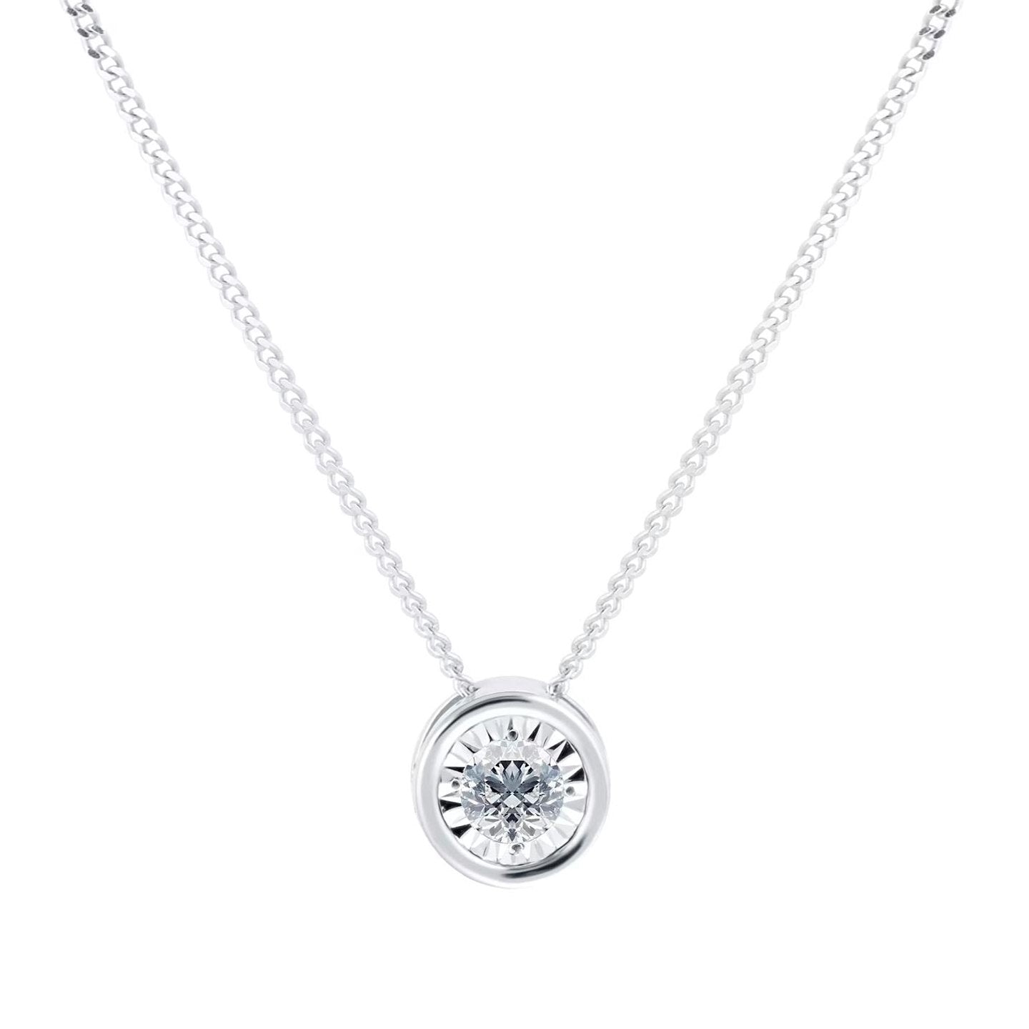 9ct White Gold 0.20cttw Diamond Illusion Jewellery Set