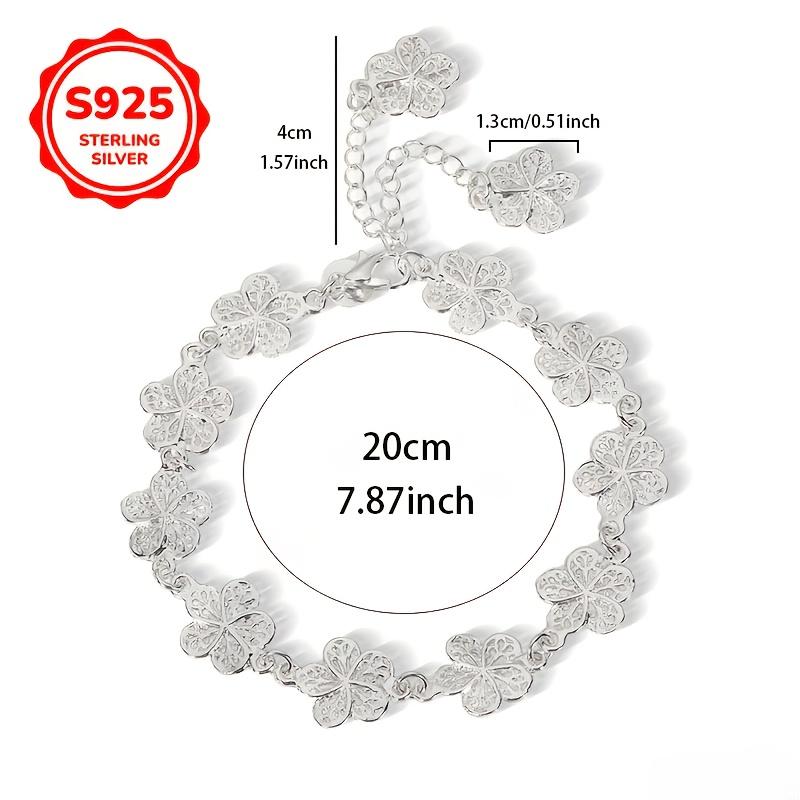 925 Silver Hollow Flower Bracelet Women’s Bohemian Style