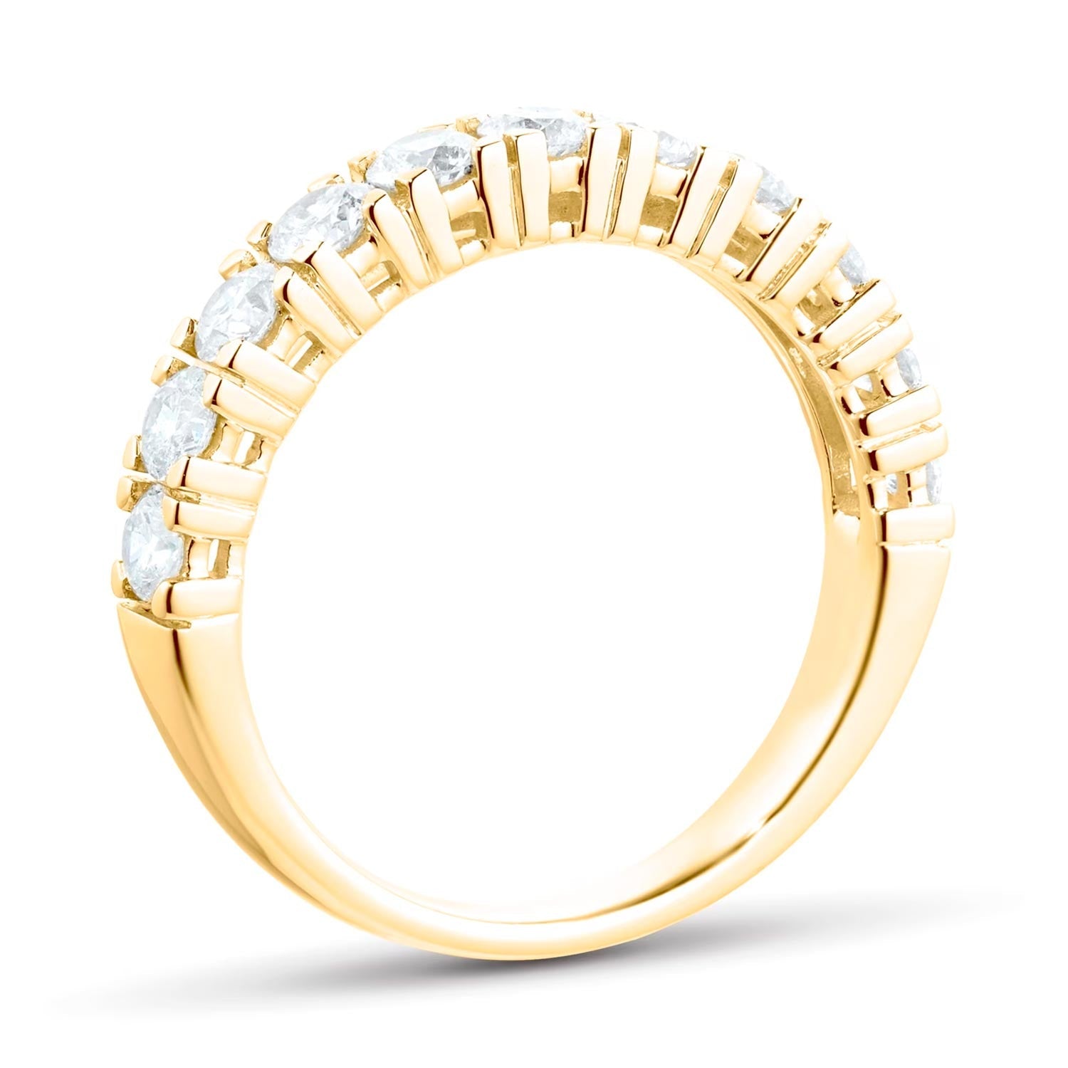 18ct Yellow Gold 1.00ct Claw Set Half Eternity Ring
