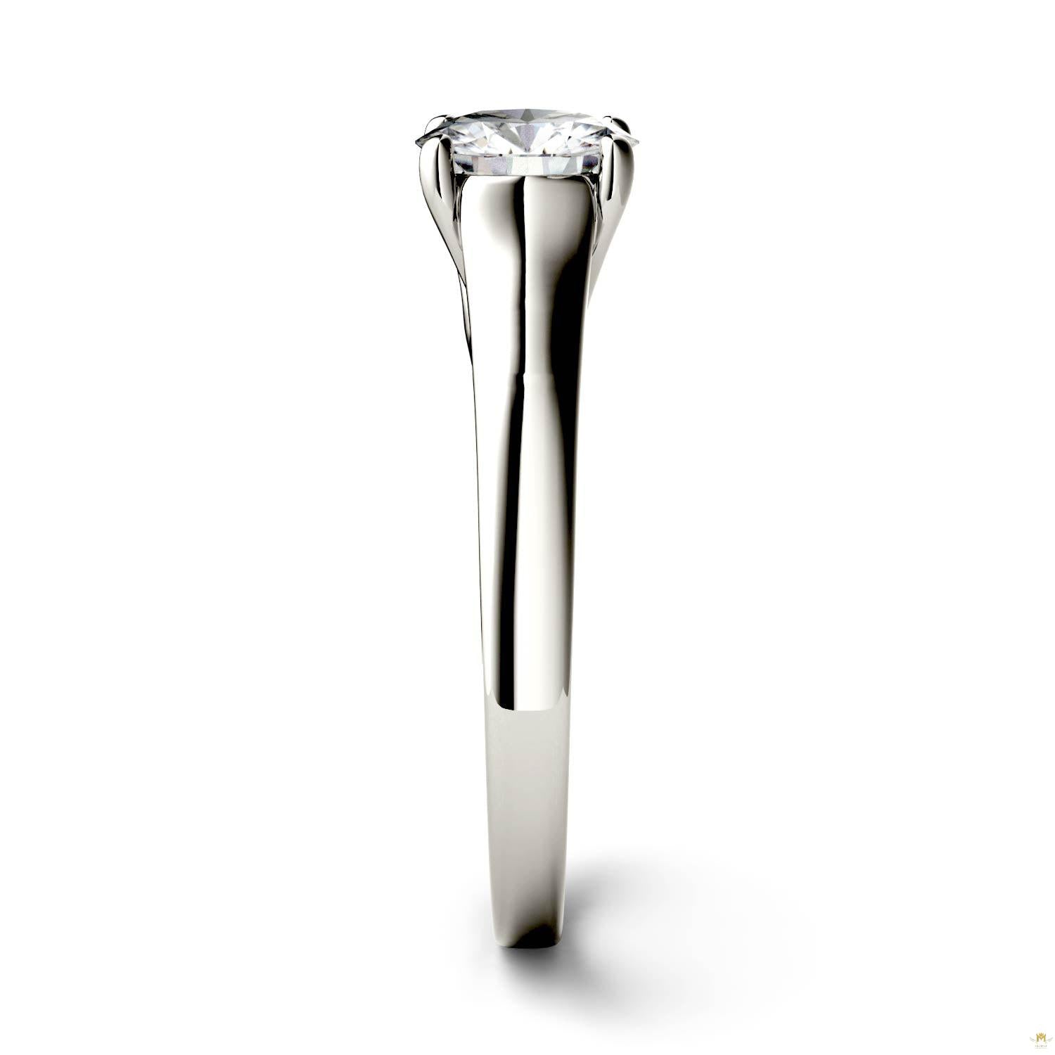 1.00 CTW   Round Moissanite Solitaire Ring in 14K White Gold