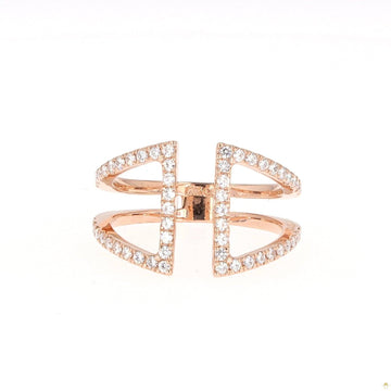 0.54 CTW   Round Near-Colorless Moissanite Fashion Ring in 14K Rose Gold