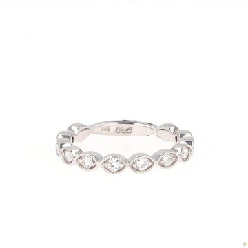 0.40 CTW   Round Near-Colorless Moissanite Stackable Ring in 14K White Gold