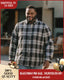 Big & Tall Men's Black-autumn/winter Commuter Plaid Flannel Fabric Long Sleeve Shirt