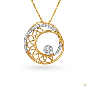 Radial Gold and Diamond Pendant
