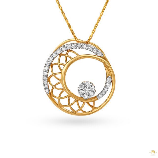 Radial Gold and Diamond Pendant