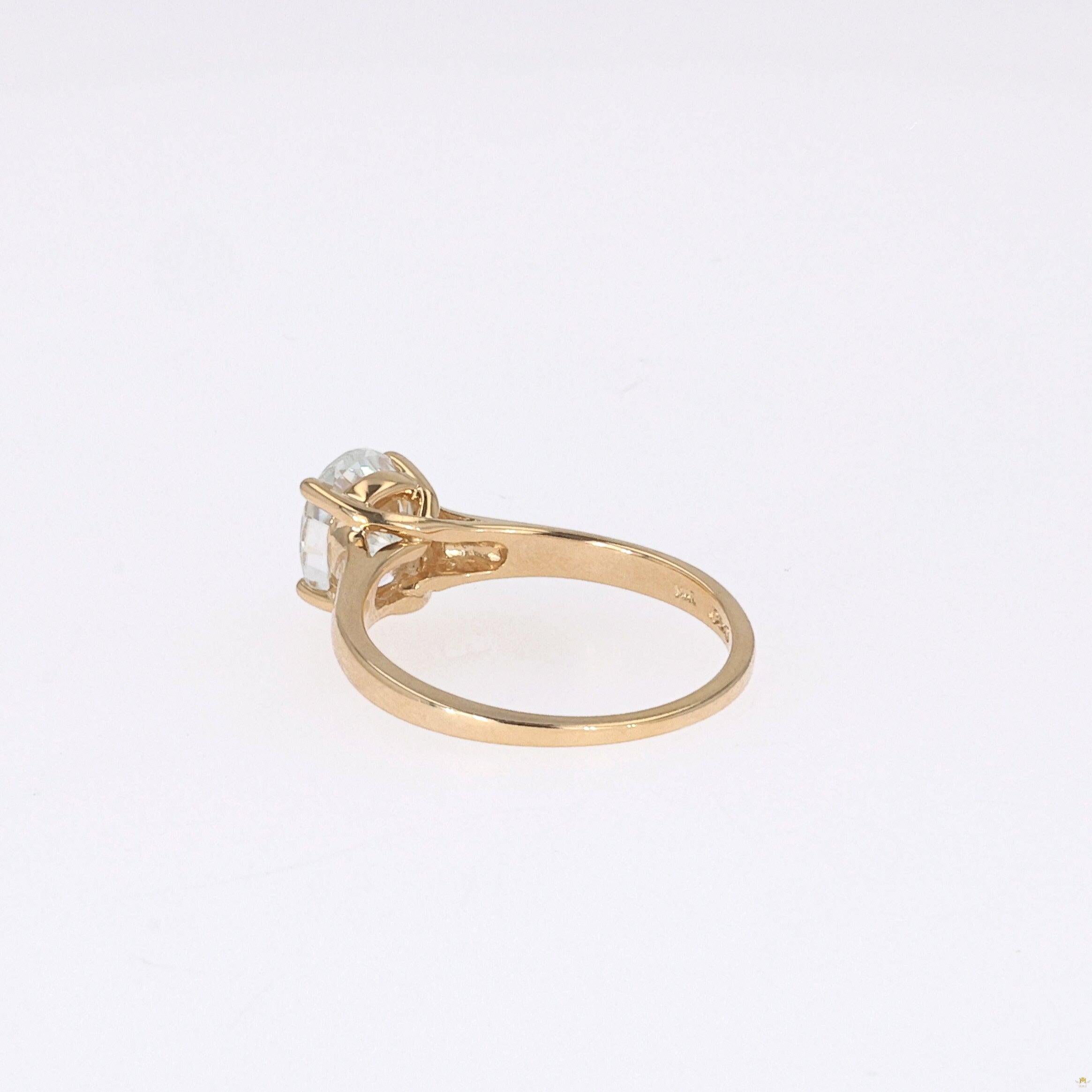 1.50 CTW   Oval Near-Colorless Moissanite Solitaire Ring in 14K Yellow Gold