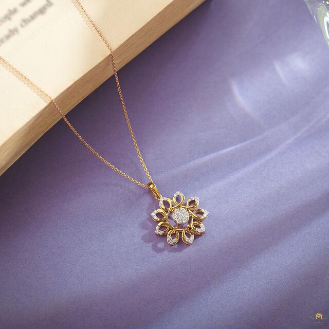 Subtle Floral Diamond Pendant