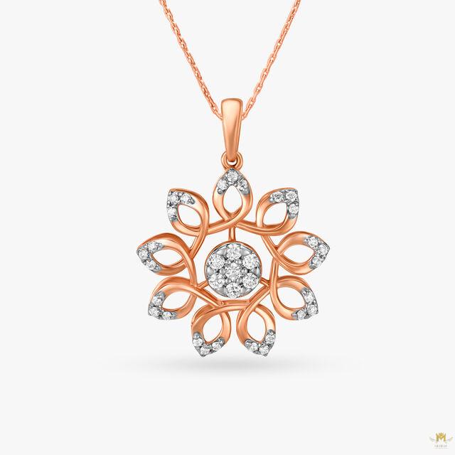 Subtle Floral Diamond Pendant