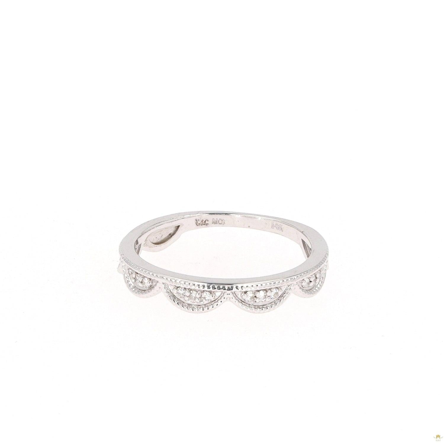 0.13 CTW   Round Near-Colorless Moissanite Stackable Band in 14K Gold