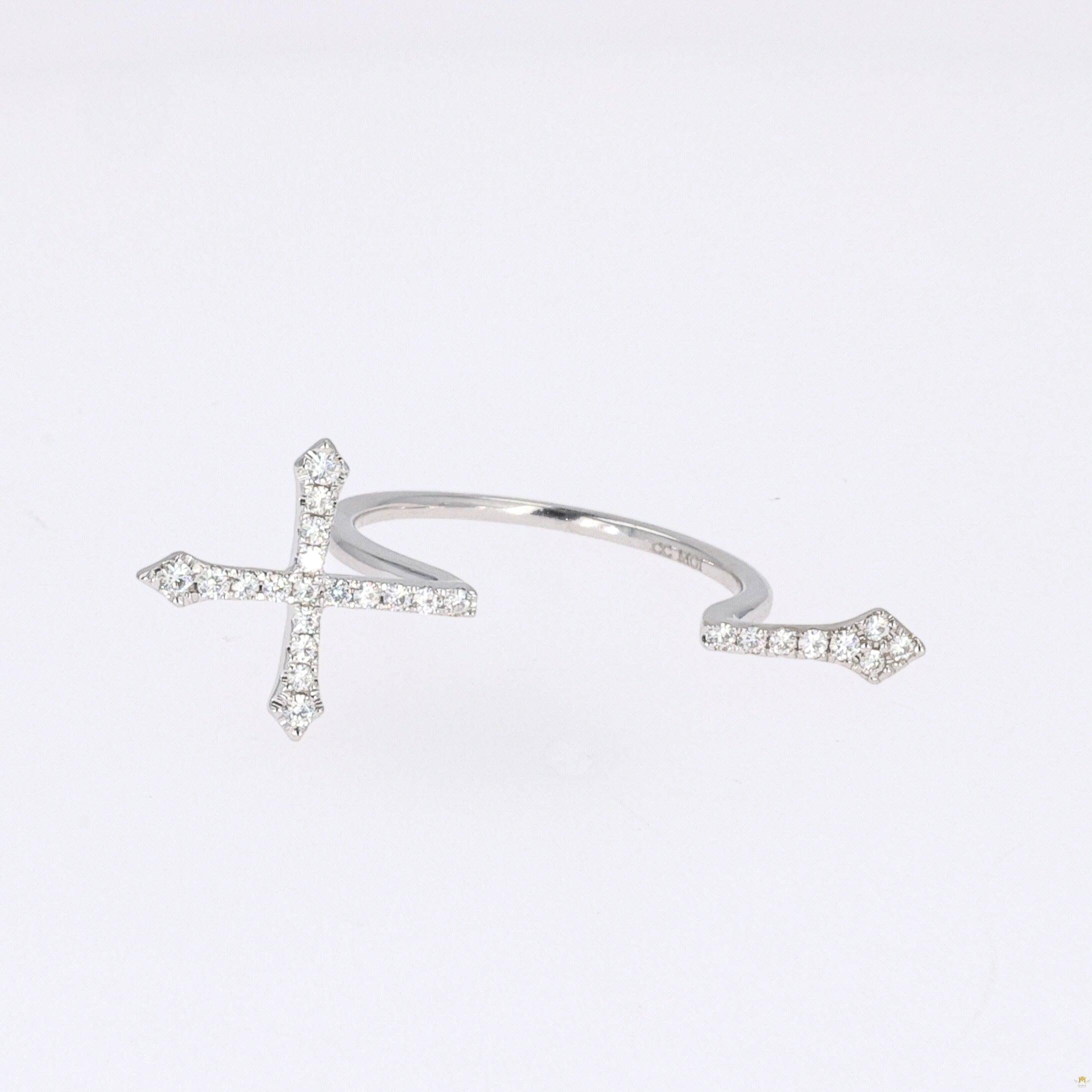 0.24 CTW   Round Near-Colorless Moissanite Fashion Ring in 14K White Gold