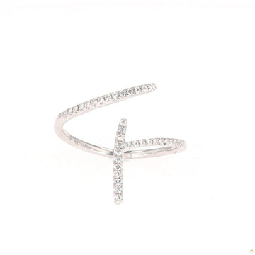 0.18 CTW   Round Near-Colorless Moissanite Fashion Ring in 14K White Gold