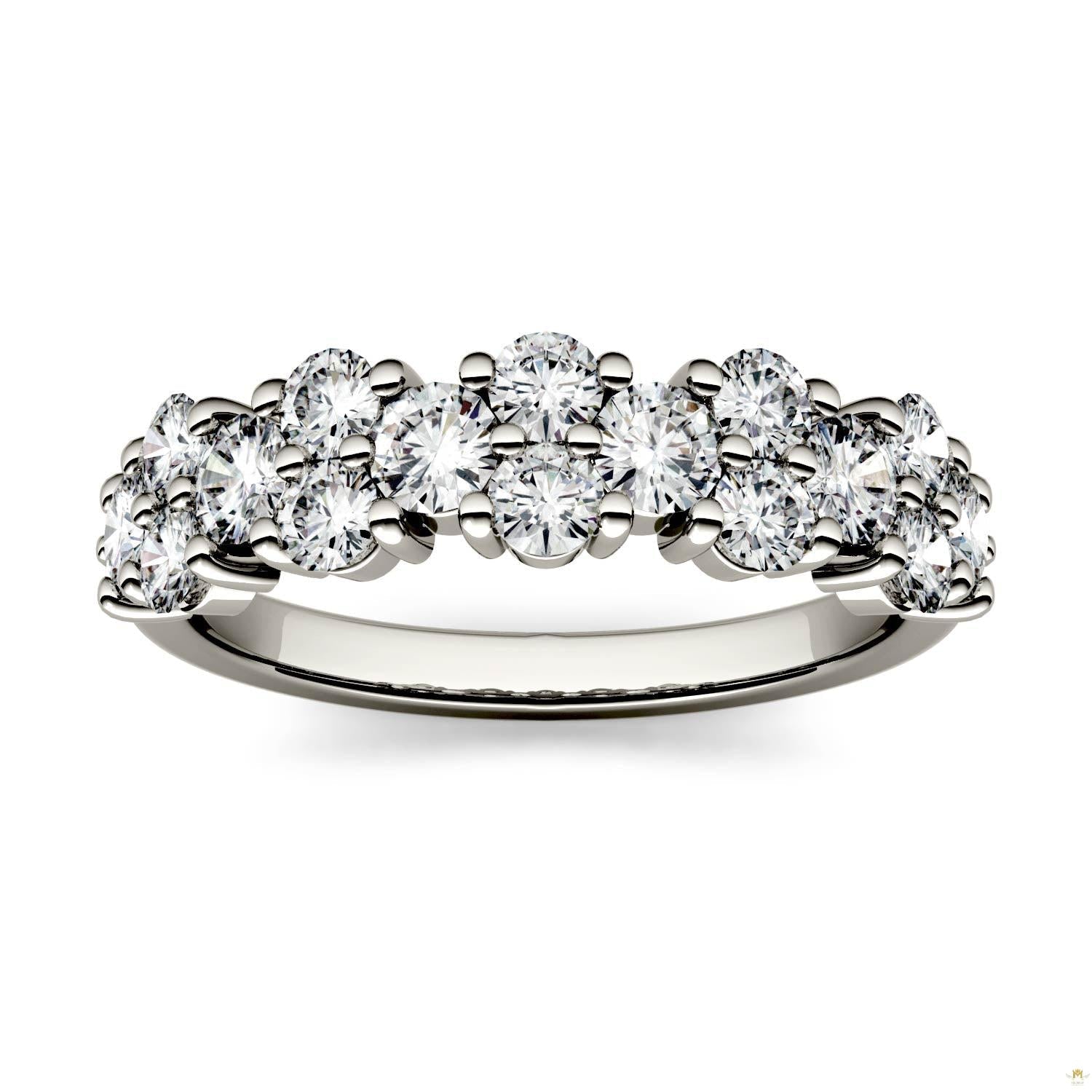 1.20 CTW   Round Moissanite Fashion Ring in 14K White Gold