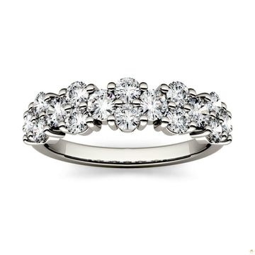 1.20 CTW   Round Moissanite Fashion Ring in 14K White Gold