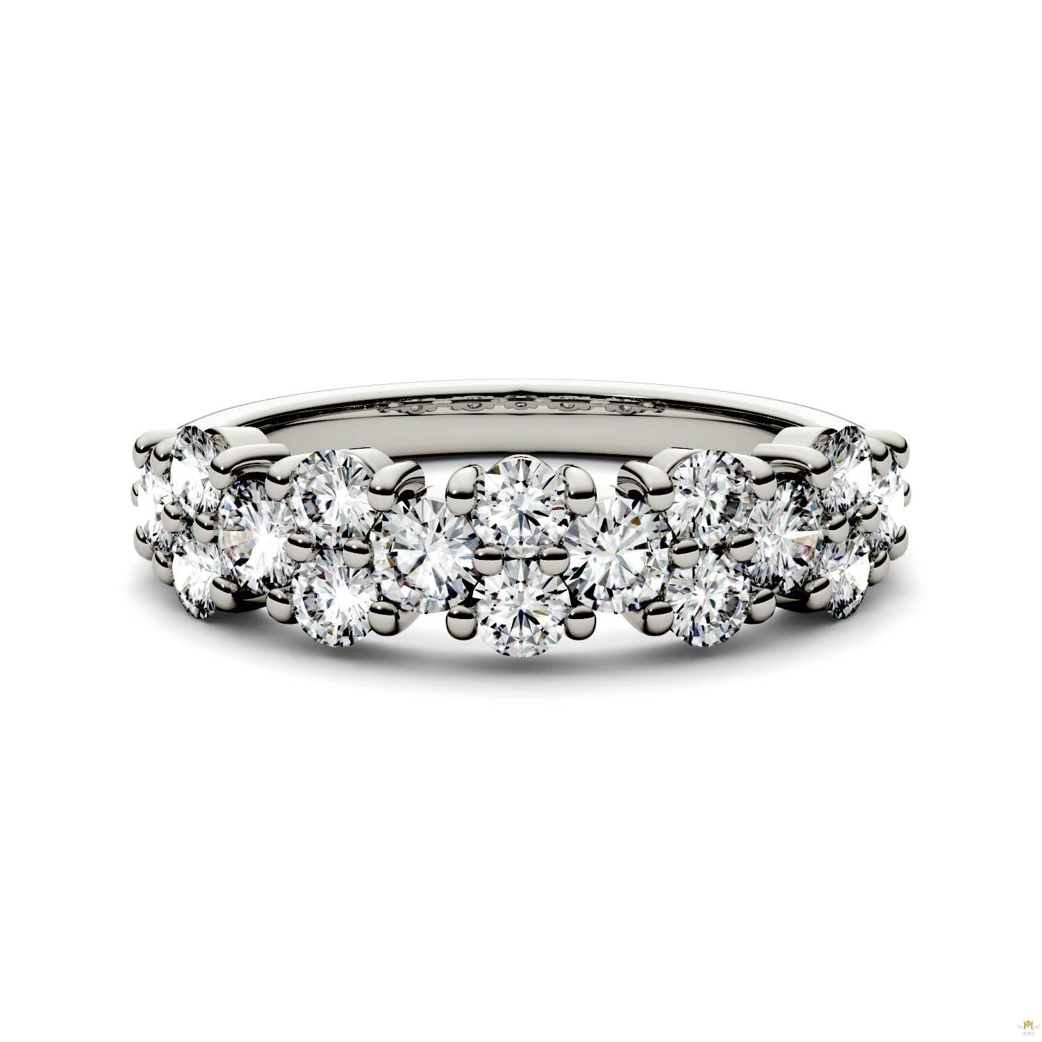 1.20 CTW   Round Moissanite Fashion Ring in 14K White Gold
