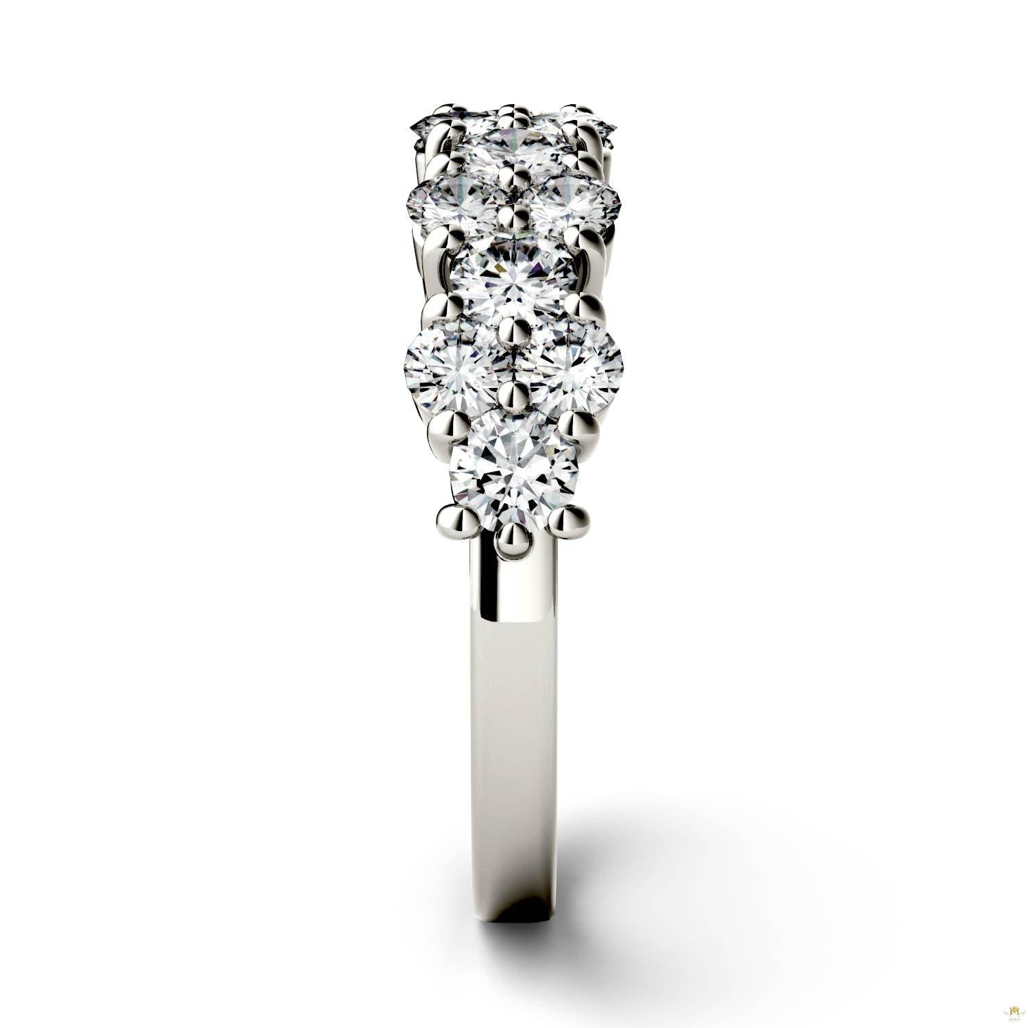 1.20 CTW   Round Moissanite Fashion Ring in 14K White Gold
