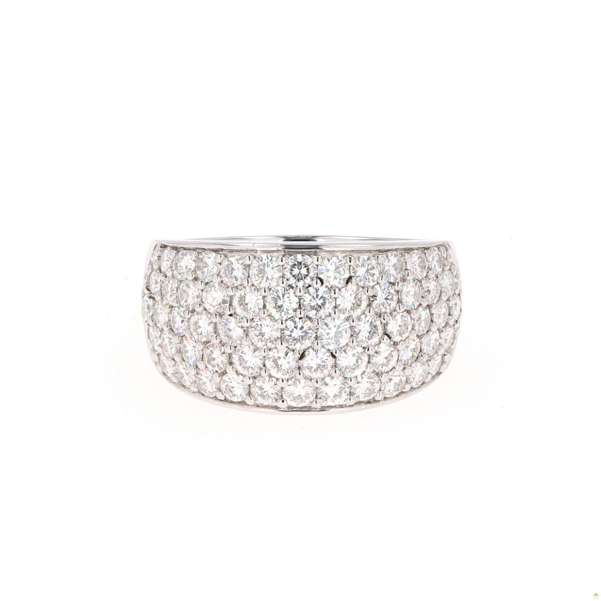 2.97 CTW   Round Near-Colorless Moissanite Pave Band in Sterling Silver