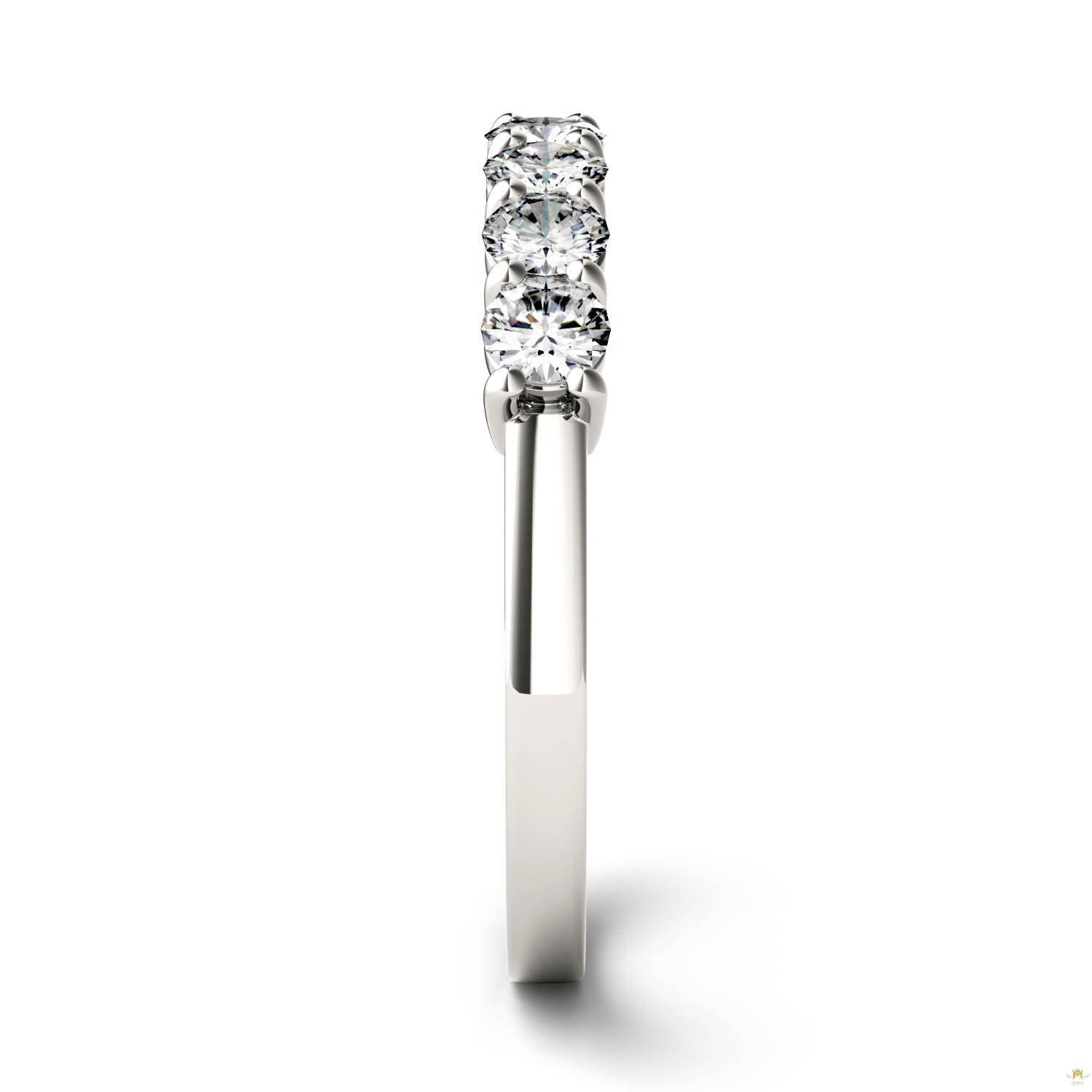 0.70 CTW   Round Moissanite Seven Stone Ring in 14K White Gold