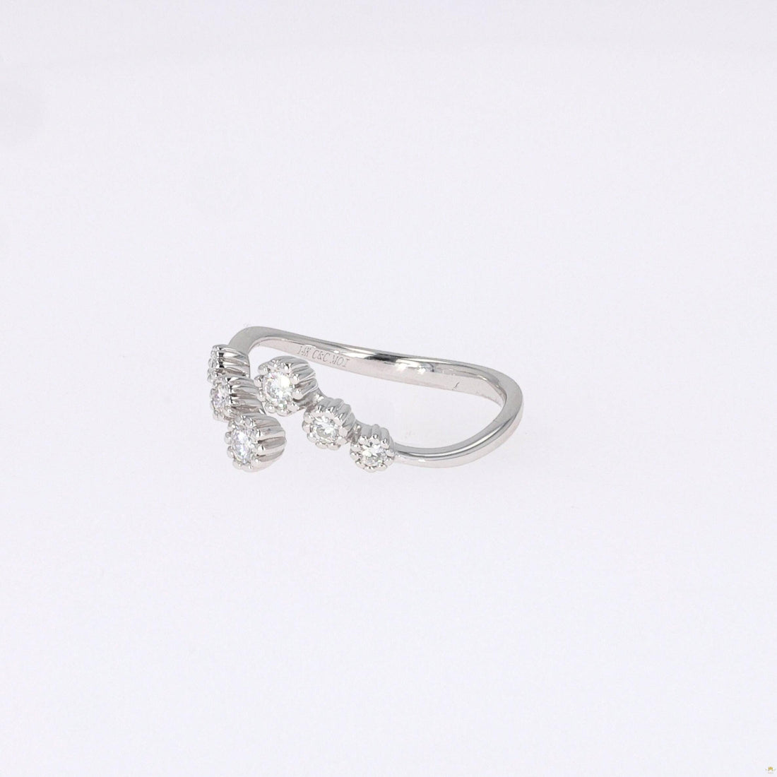 0.23 CTW   Round Near-Colorless Moissanite Fashion Ring in 14K White Gold