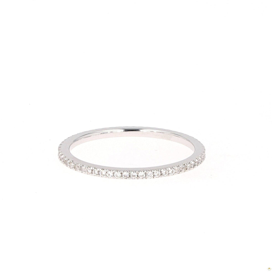 0.29 CTW   Round Near-Colorless Moissanite Pave Band in 14K White Gold