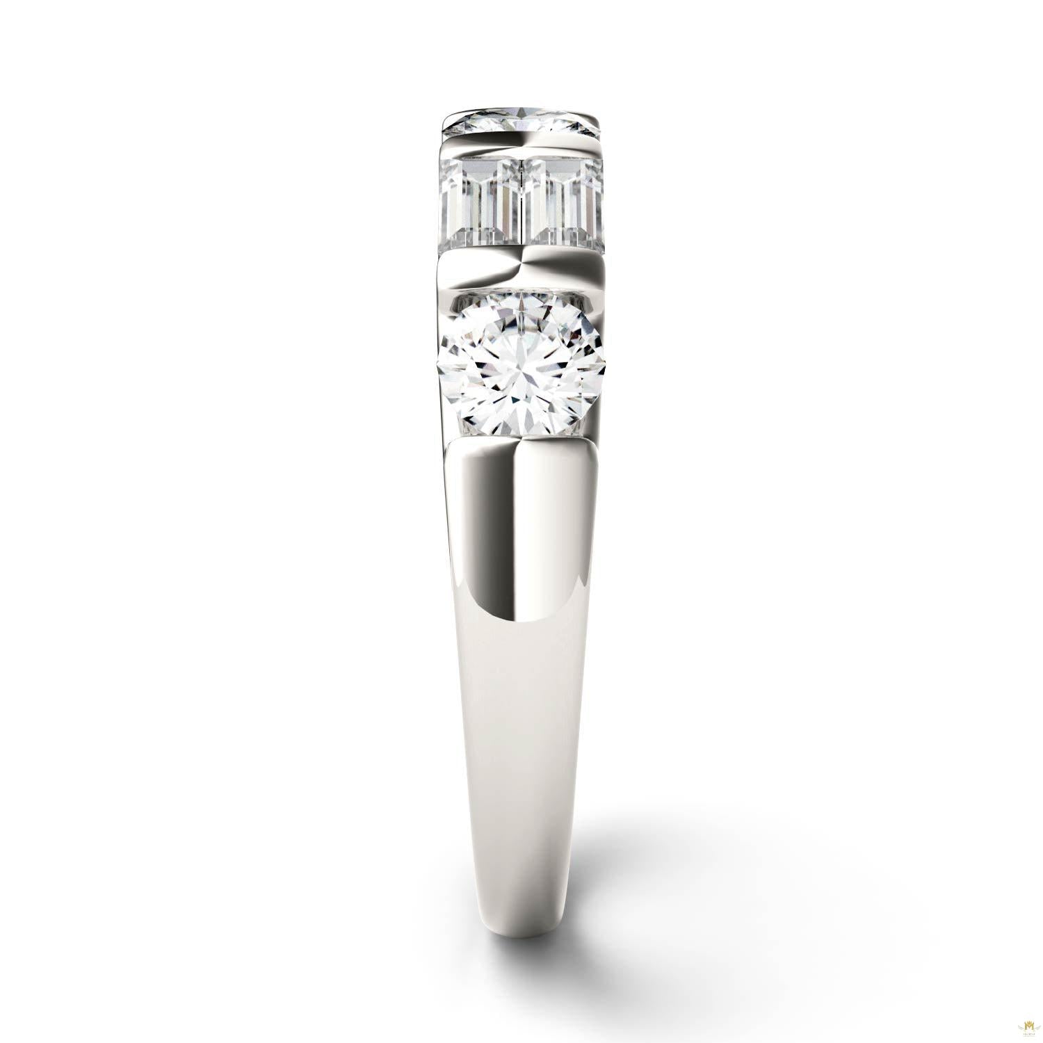 1.15 CTW   Straight Baguette Moissanite Stackable Ring in 14K White Gold