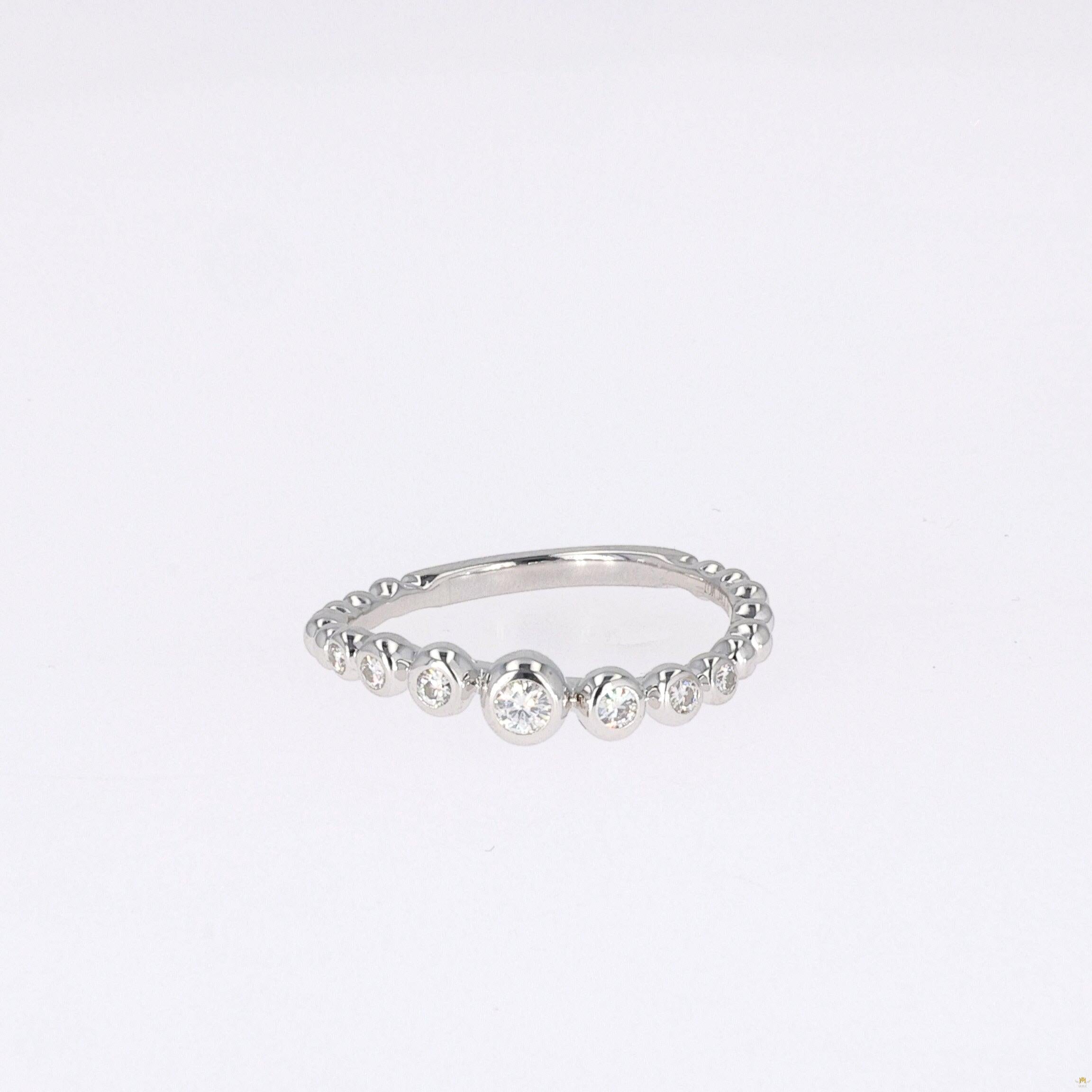 0.18 CTW   Round Near-Colorless Moissanite Band in 14K White Gold