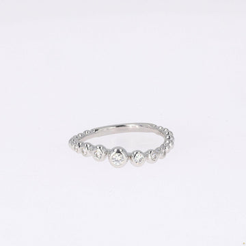 0.18 CTW   Round Near-Colorless Moissanite Band in 14K White Gold