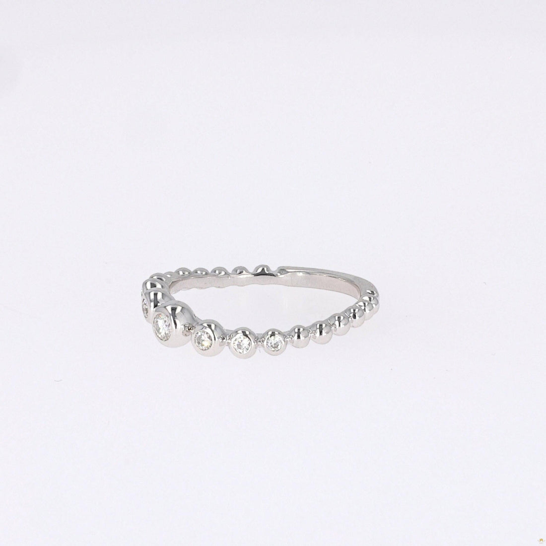 0.18 CTW   Round Near-Colorless Moissanite Band in 14K White Gold