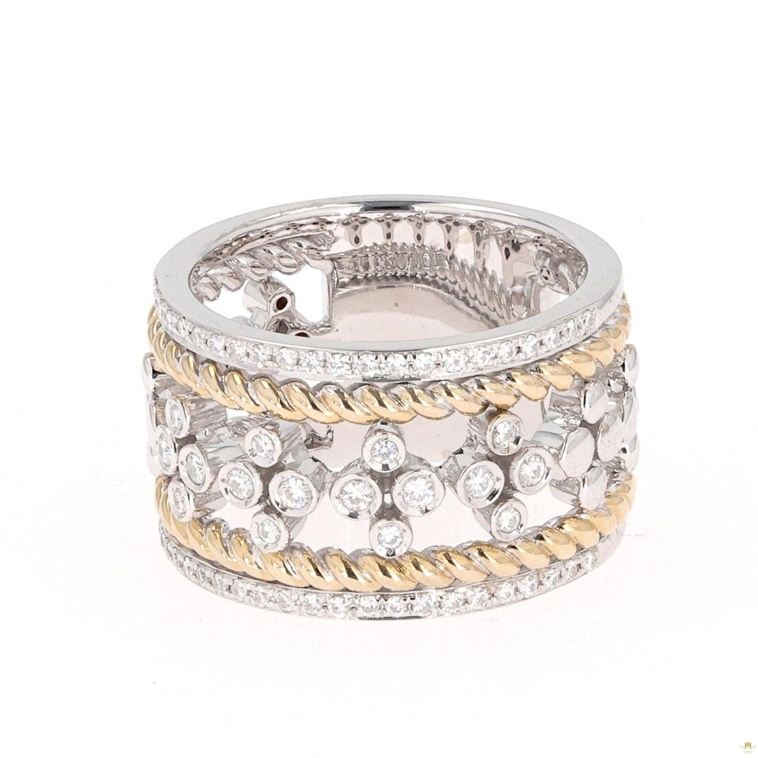 0.38 CTW   Round Near-Colorless Moissanite Fashion Band in 14K Two-Tone Gold