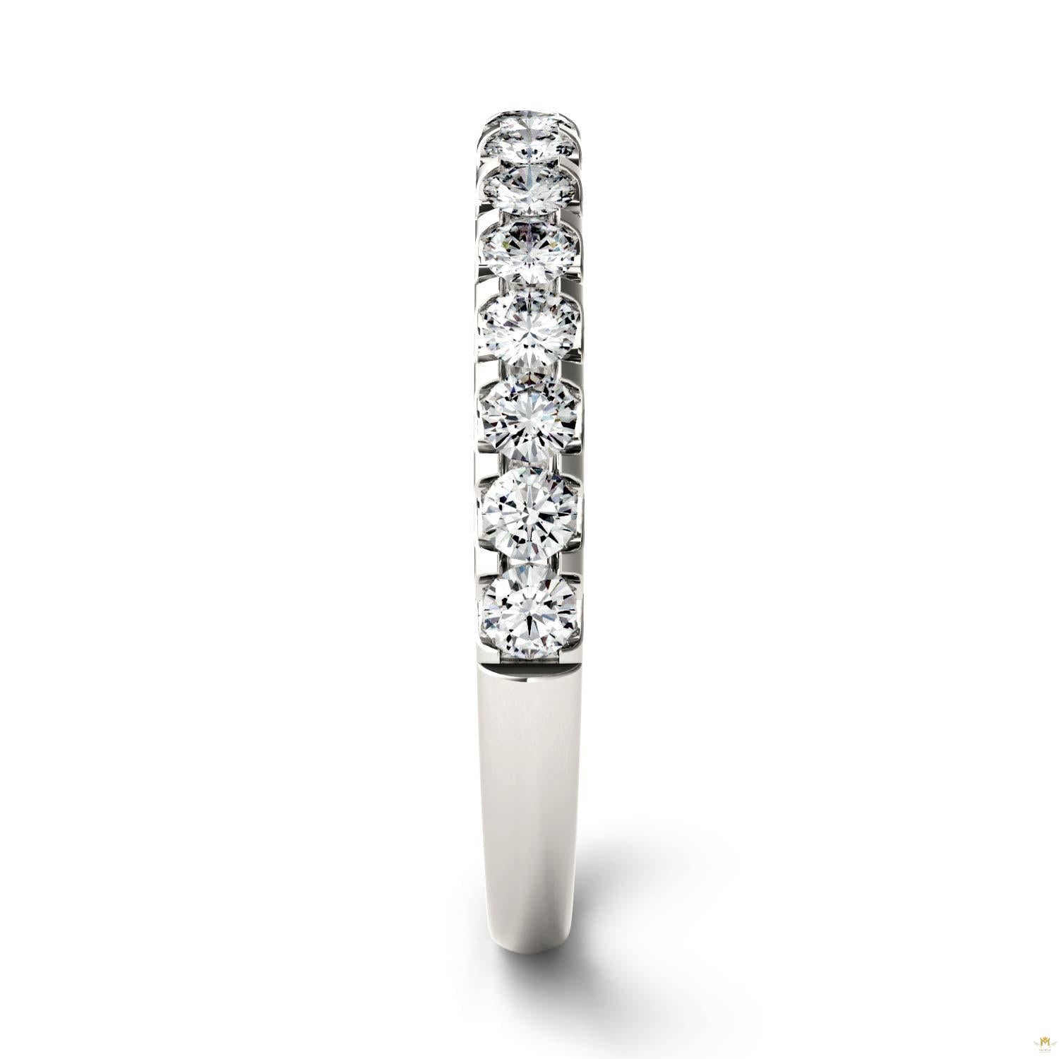 0.45 CTW   Round Moissanite Anniversary Band in 14K White Gold