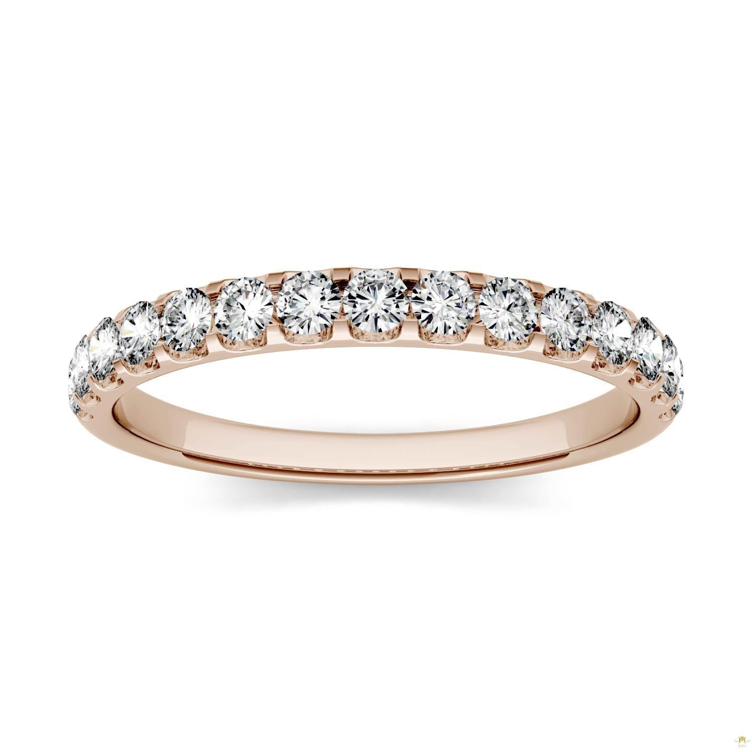 0.45 CTW   Round Moissanite Anniversary Band in 14K Rose Gold