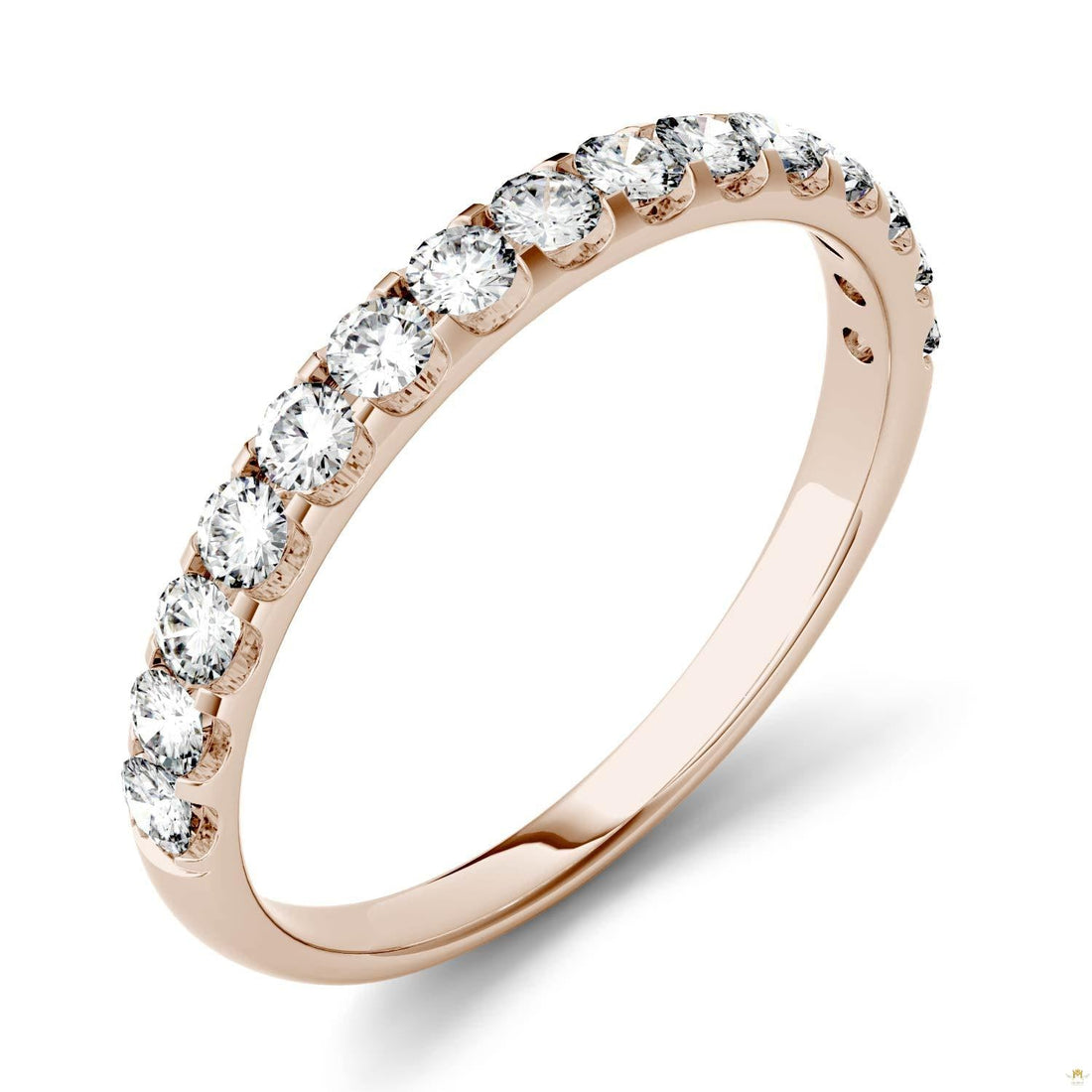 0.45 CTW   Round Moissanite Anniversary Band in 14K Rose Gold