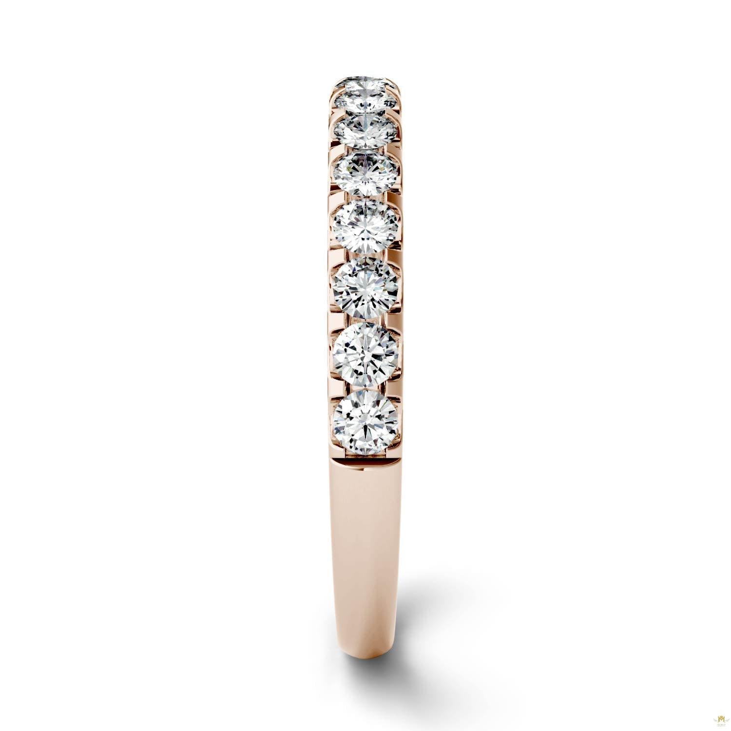 0.45 CTW   Round Moissanite Anniversary Band in 14K Rose Gold