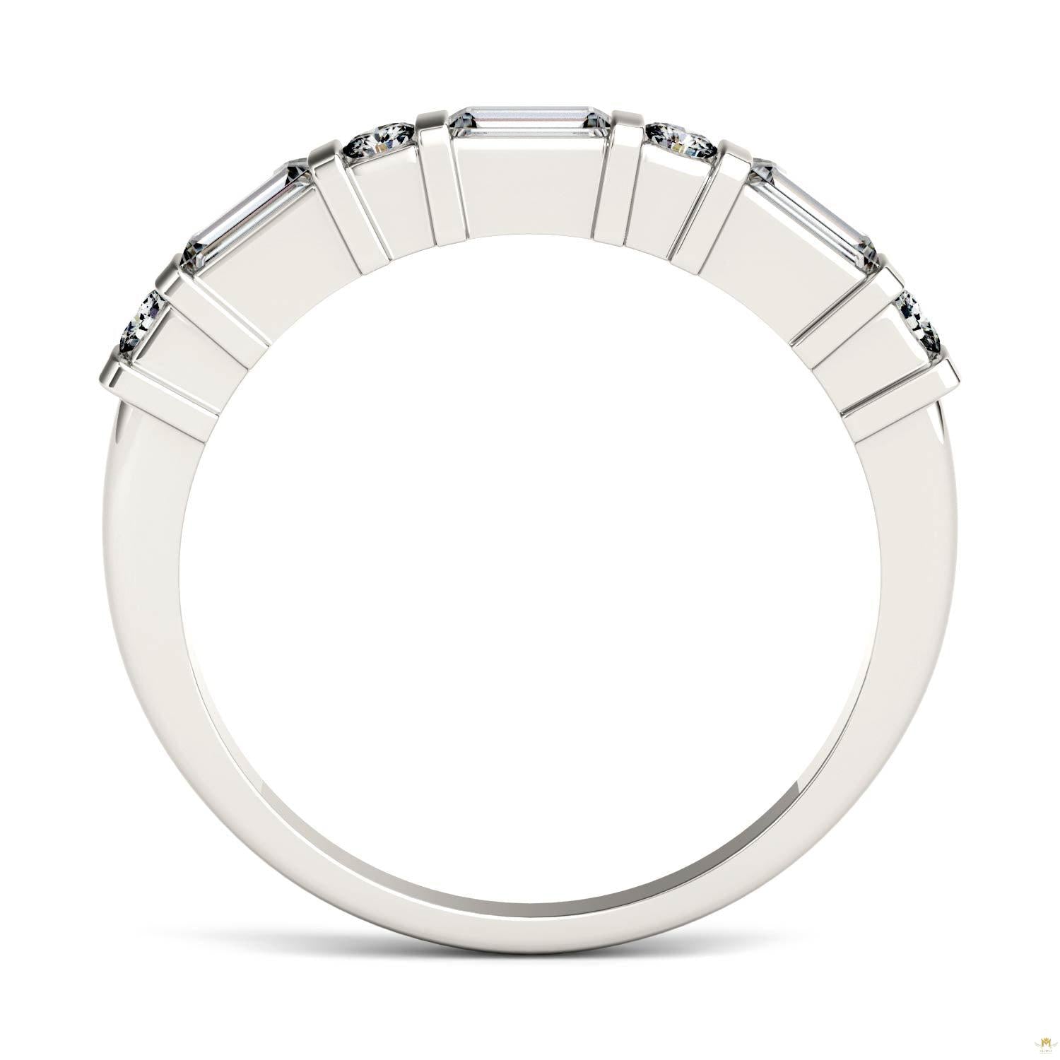 0.47 CTW   Straight Baguette Moissanite Stackable Ring in 14K White Gold