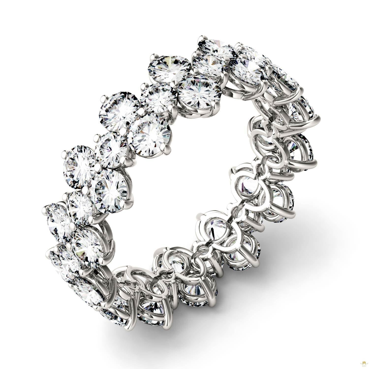 3.64 CTW   Round Moissanite Fashion Ring in 14K White Gold