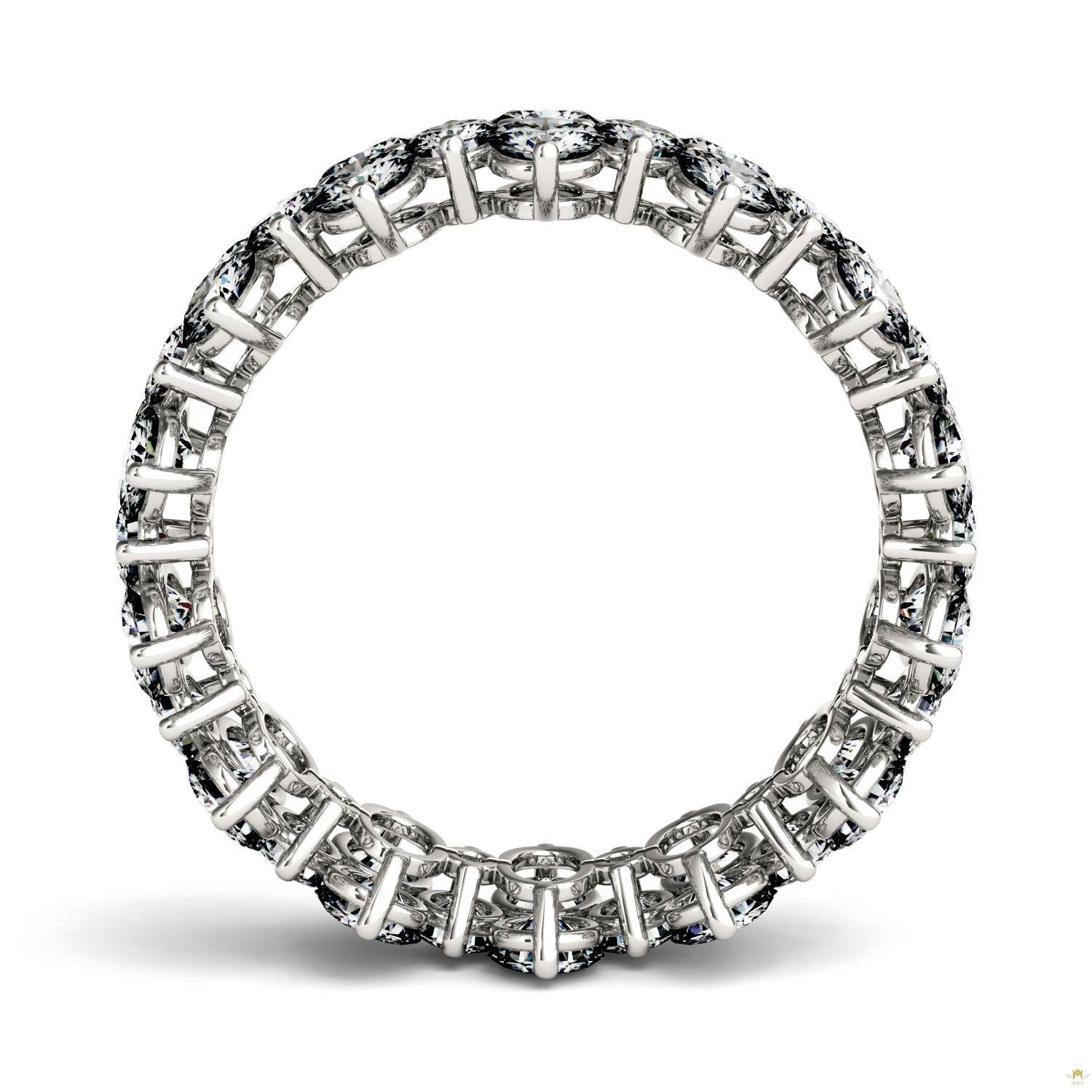 3.64 CTW   Round Moissanite Fashion Ring in 14K White Gold