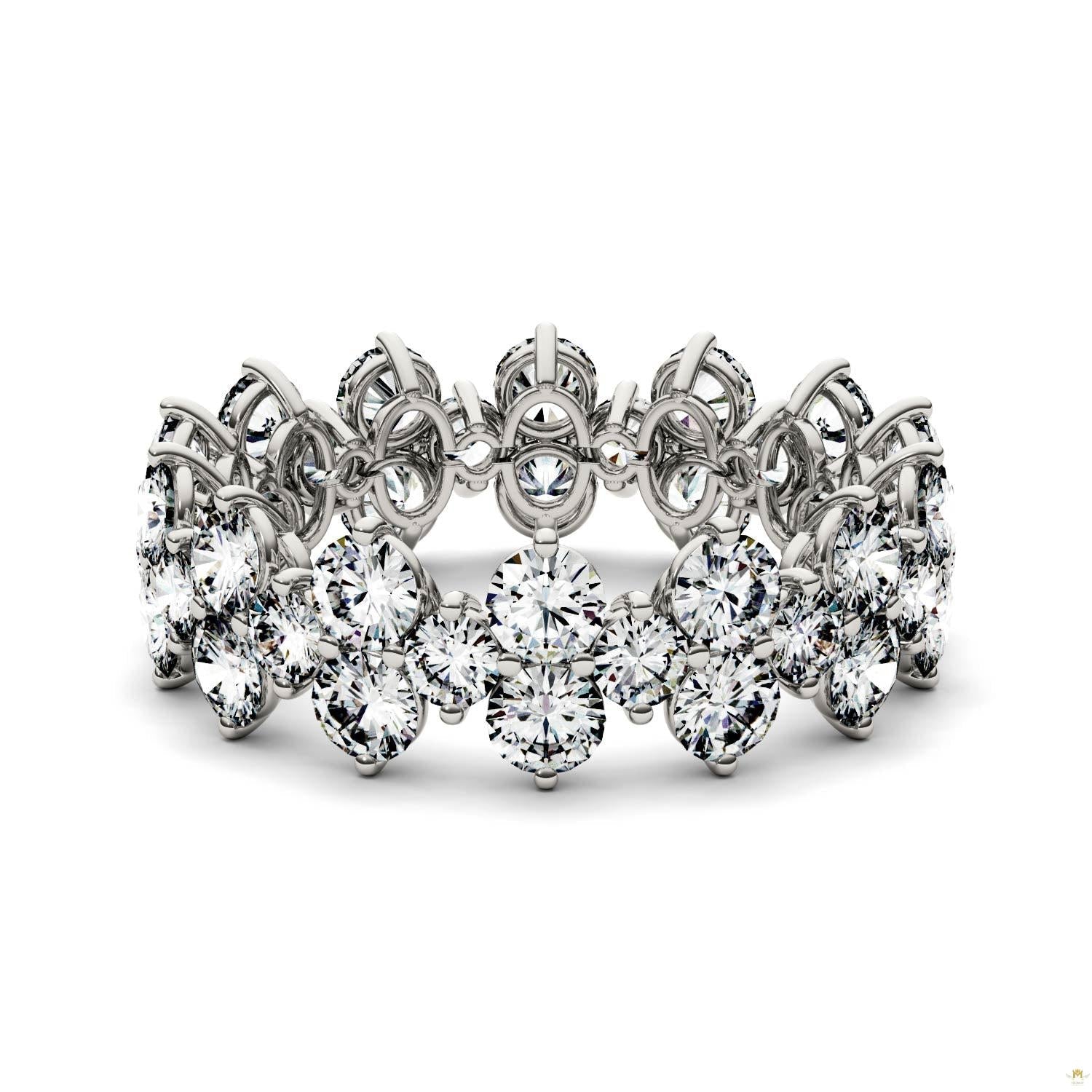 3.64 CTW   Round Moissanite Fashion Ring in 14K White Gold