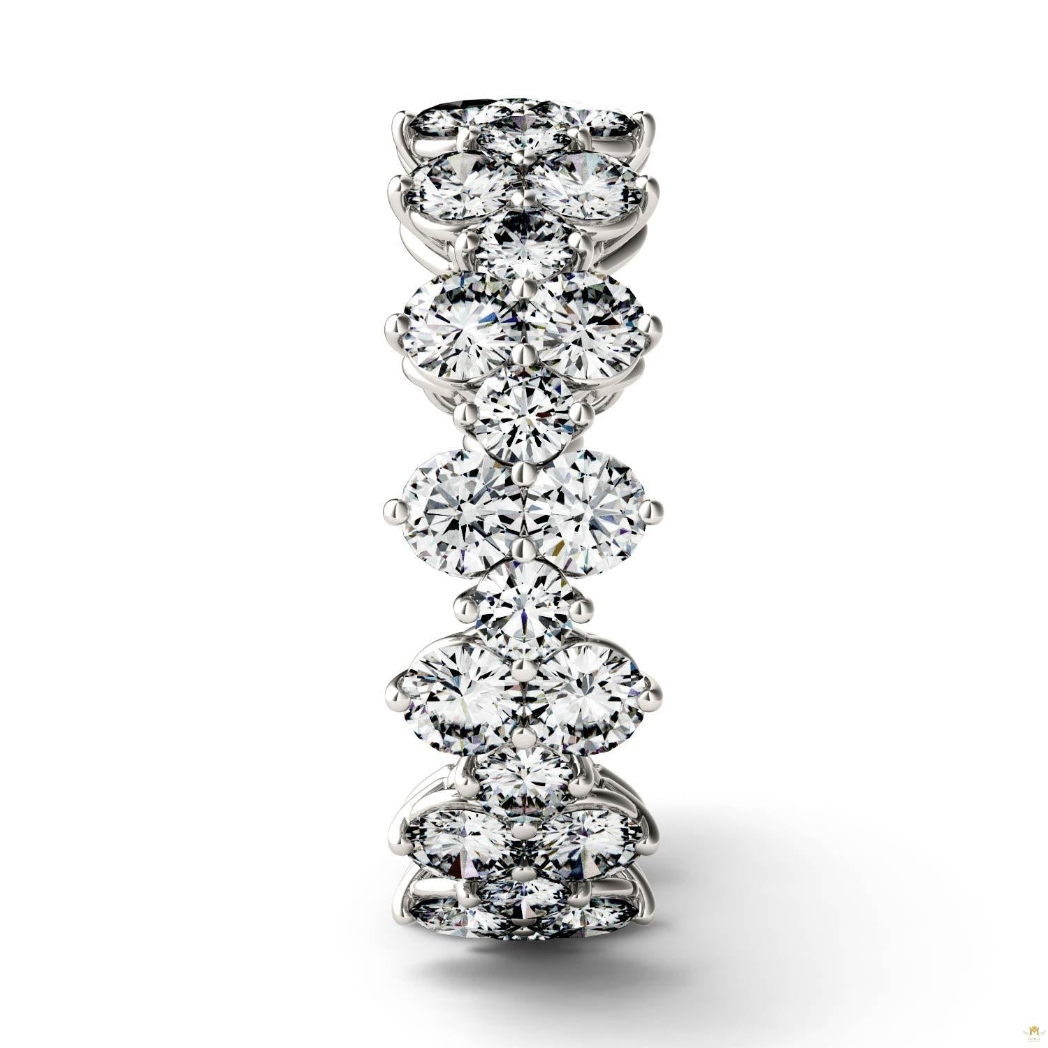 3.64 CTW   Round Moissanite Fashion Ring in 14K White Gold