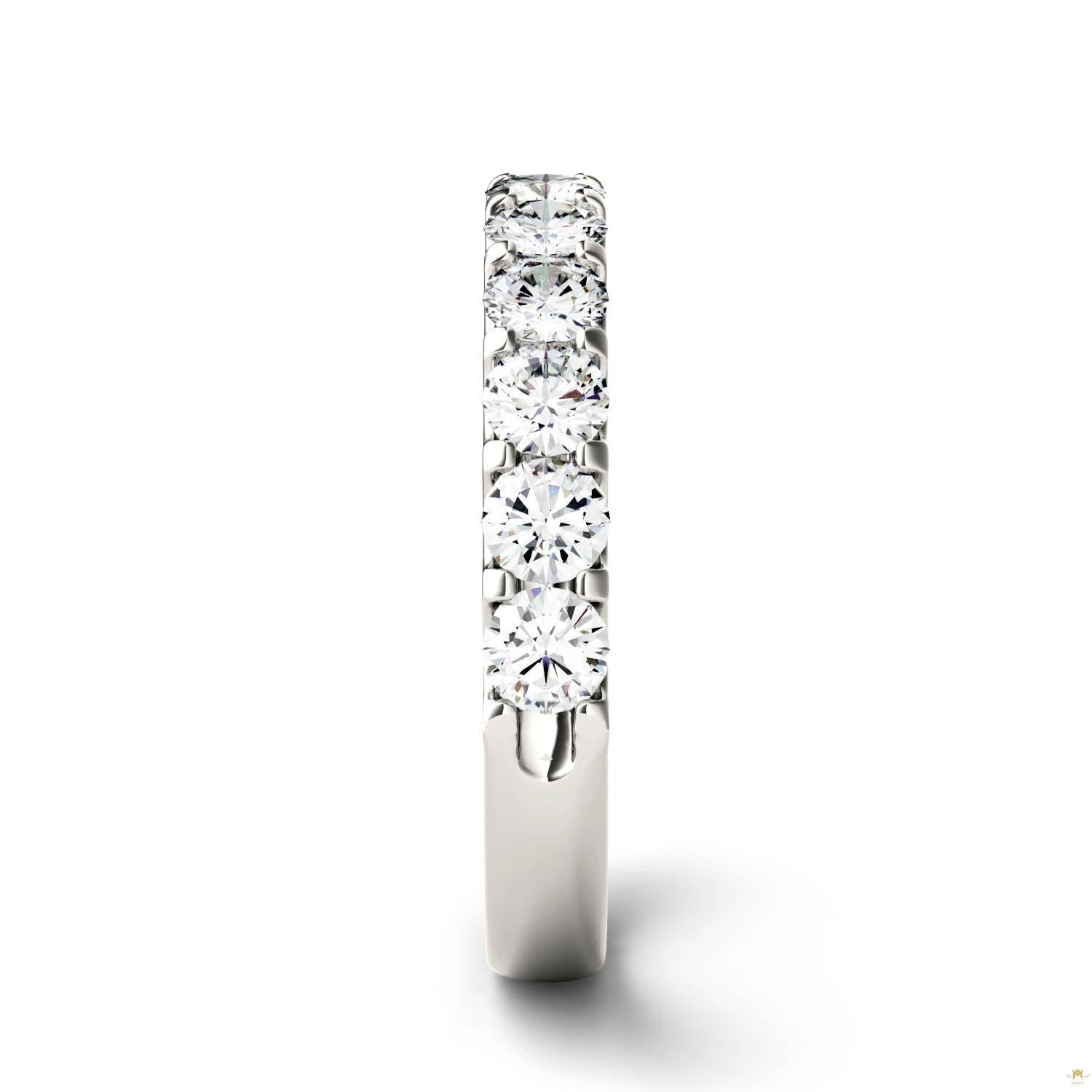 1.10 CTW   Round Moissanite Anniversary Band in 14K White Gold