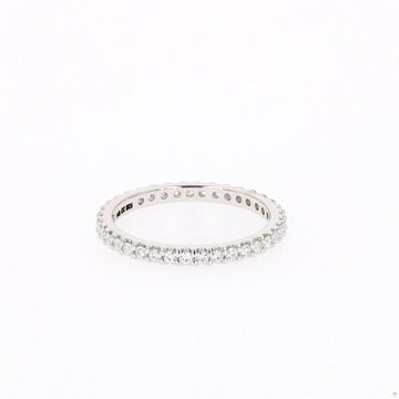 0.57 CTW   Round Near-Colorless Moissanite Eternity Ring in 14K White Gold