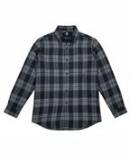 Big & Tall Men's Black-autumn/winter Commuter Plaid Flannel Fabric Long Sleeve Shirt